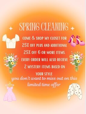 SPRING CLEANING - 50% off 6 or more items & 2 styled mystery items for free 🥰